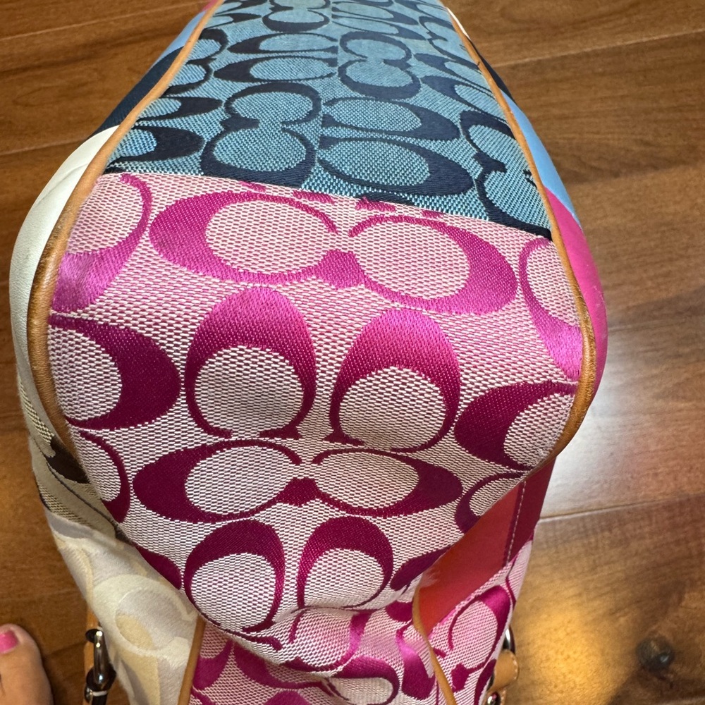 COACH Y2K MultiColor Patchwork Tote & Matching Wallet - Picture 9 of 14
